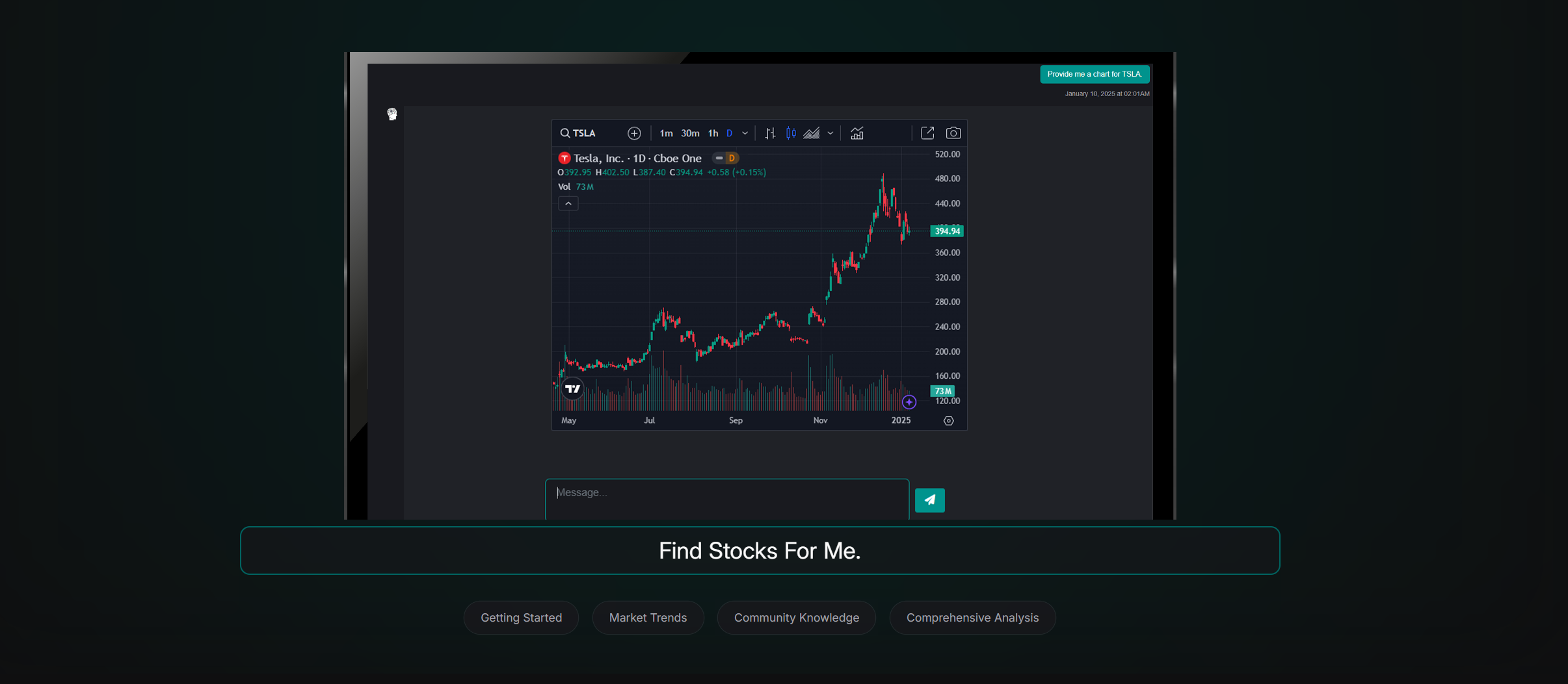 Find Stocks For Me Dashboard